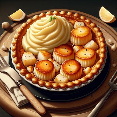 Image of Sea Scallop and Cod Pie Topped with Mashed Potatoes
