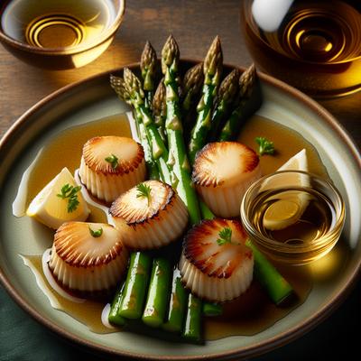 Image of Sea Scallops and Asparagus with Vermouth