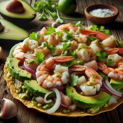 Image of Seafood and Avocado Tostada