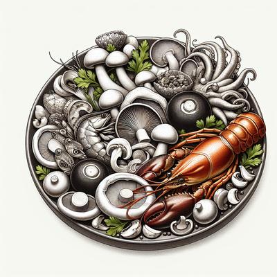 Image of Seafood and Portabella Mushrooms