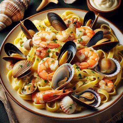 Image of Seafood Fettuccine Alfredo Supreme