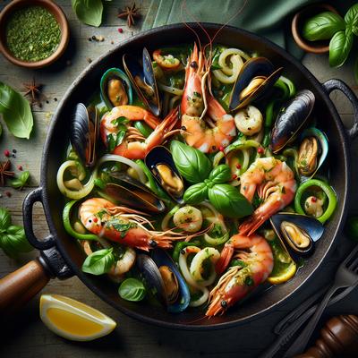 Image of Seafood in Basil Sauce