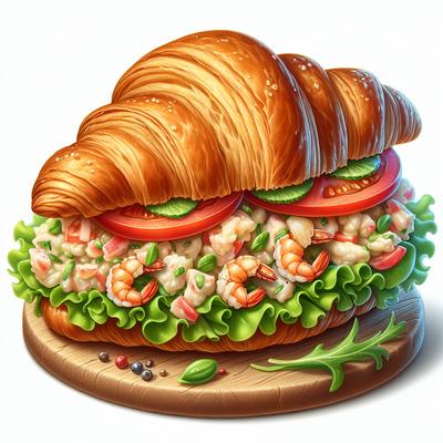 Image of Seafood Salad Croissant Sandwiches