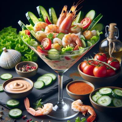 Image of Seafood Salad Martini with Vodka Habanero Dressing
