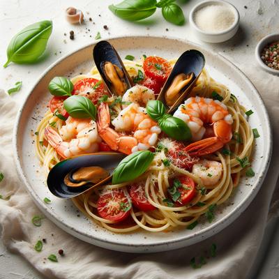Image of Seafood Saute with Linguinne