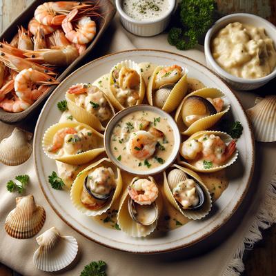 Image of Seafood Stuffed Shells with Chardonnay Cream Sauce