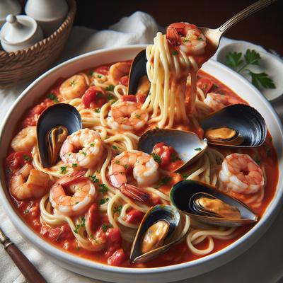 Image of Seafood Tomato Alfredo