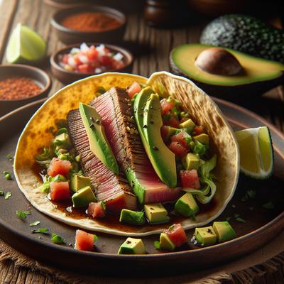 Image of Seared Ahi Taco with Avocado Salsa
