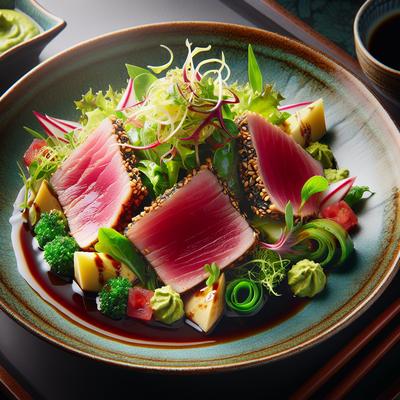 Image of Seared Ahi Tuna Salad with Wasabi Vinaigrette