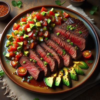 Image of Seared Beef with Tomato Avocado Salsa