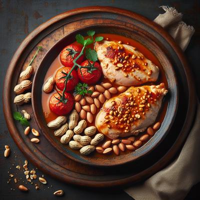 Image of Seared Chicken Breasts in Peanut Tomato Sauce