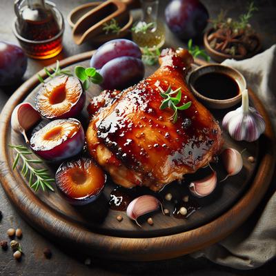 Image of Seared Chicken Thighs with Plum Glaze
