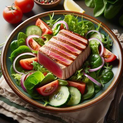 Image of Seared Encrusted Tuna Steak Salad