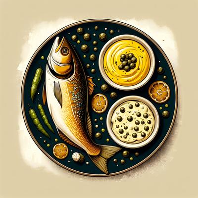 Image of Seared King Fish and Mustard Cream and Caper Sauce