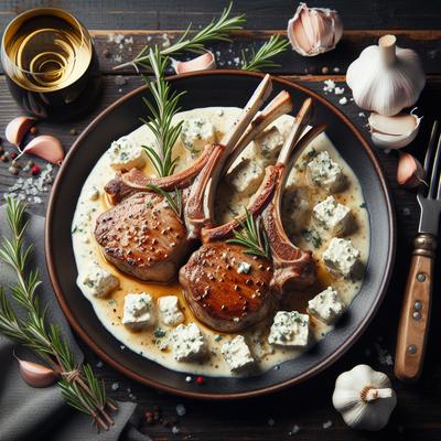Image of Seared Lamb Chops with a Goat Cheese White Wine Reduction