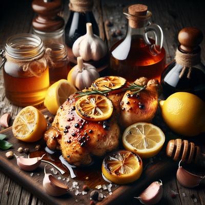 Image of Seared Lemon Chicken with Garlic Honey Balsamic Vinegar