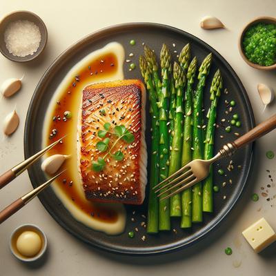 Image of Seared Mahi Mahi with a Garlic Sesame Crust and Asparagus Relish