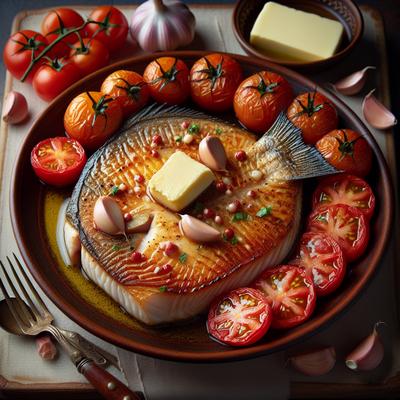 Image of Seared Opah Moonfish with Vine Ripe Tomato Garlic Butter