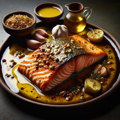 Image of Seared Salmon with Mustard Vinaigrette