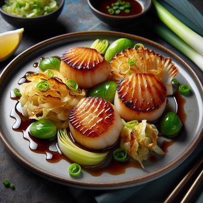 Image of Seared Scallops with Cabbage and Leeks