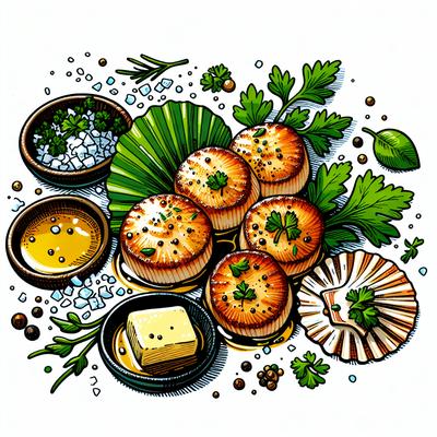 Image of Seared Scallops with Herb Butter Sauce