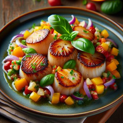 Image of Seared Sea Scallops with Tropical Salsa