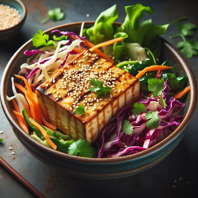 Image of Seared Sesame Tofu with Asian Salad