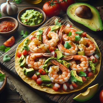 Image of Seared Shrimp Tostadas with Avocado Salsa