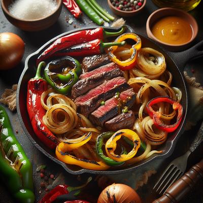 Image of Seared Steak Pepper Onion Fajitas from Fine Cooking