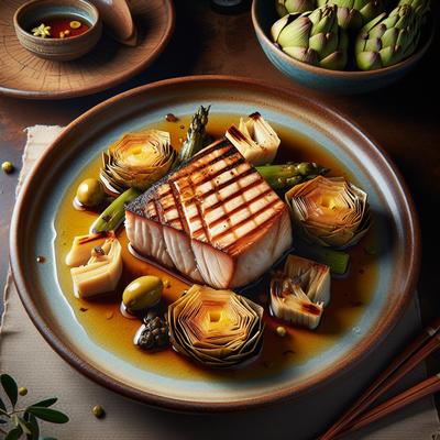 Image of Seared Swordfish with Artichoke and Olive Tetsuya
