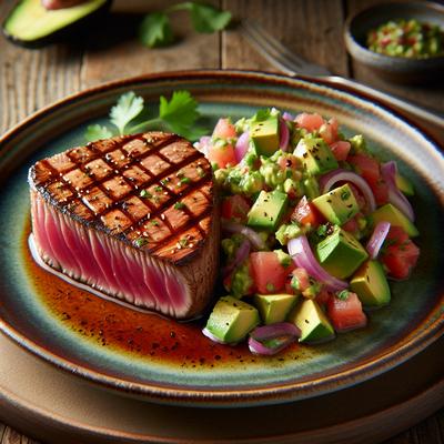 Image of Seared Tuna Steak with Avocado Salsa