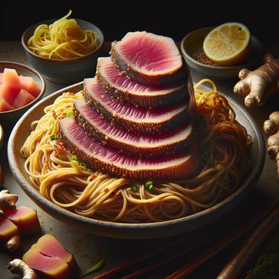 Image of Seared Tuna with Ginger Noodles