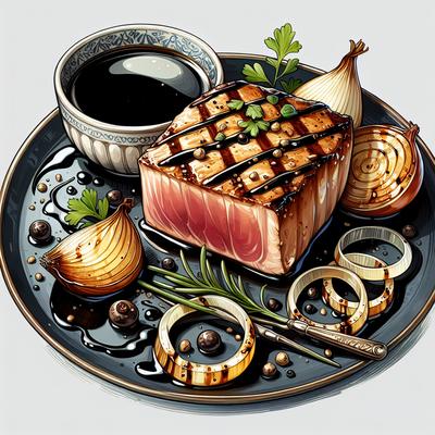 Image of Seared Tuna with Sweet Balsamic Onions