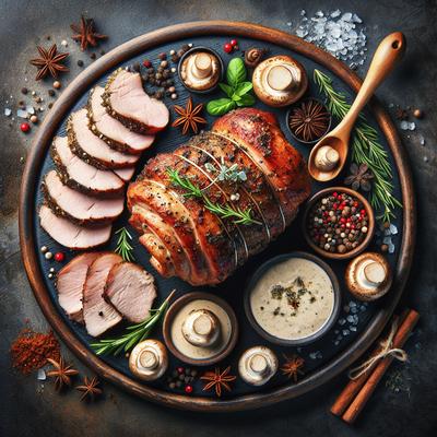 Image of Seasoned Pork Roast with Mushroom Sauce