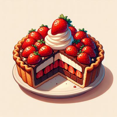 Image of Secret Chocolate Strawberry Pie