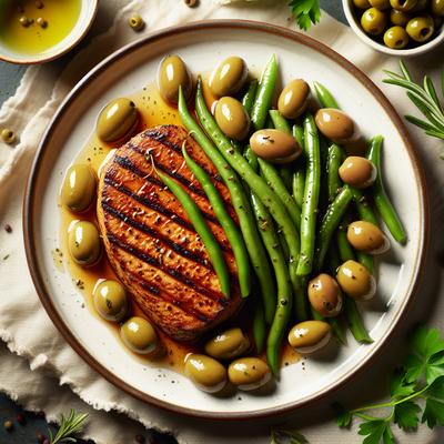 Image of Seitan Piccata with Olives and Green Beans