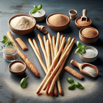 Image of Semolina and Sesame Grissini Breadsticks