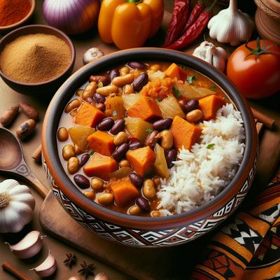 Image of Senegalese Sweet Potato Rice and Beans Stew