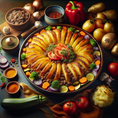 Image of Serbian Ground Beef Veggie and Potato Bake