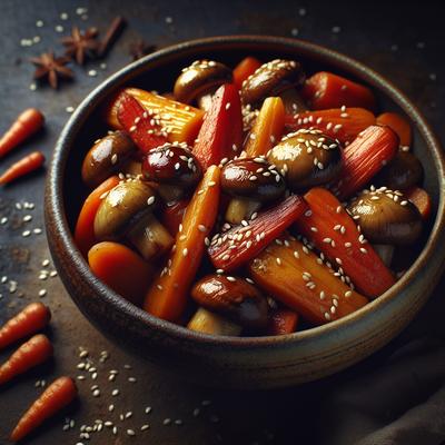 Image of Sesame Carrots and Mushrooms