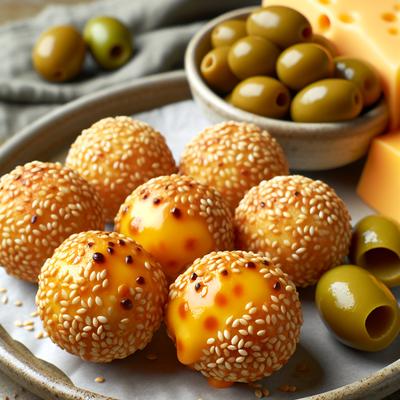 Image of Sesame Cheddar Olive Poppers