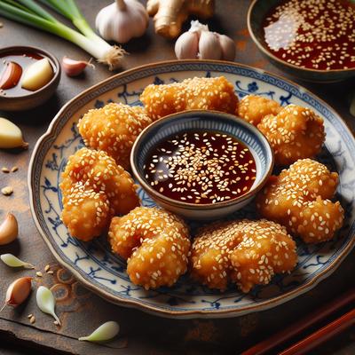 Image of Sesame Chicken Nuggets with Sweet Sauce