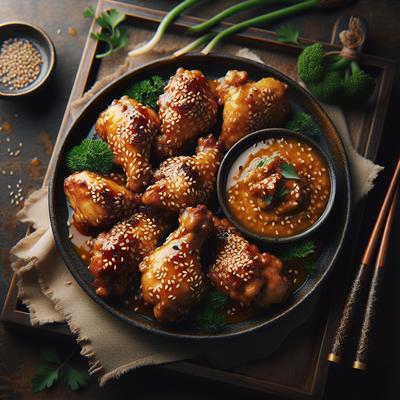 Image of Sesame Chicken with Mustard Plum Sauce