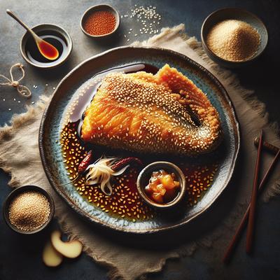 Image of Sesame Crusted Fish with Soy Butter and Ginger Sauce
