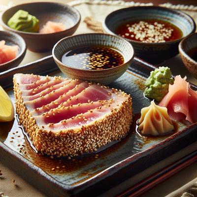 Image of Sesame Crusted Tuna with Japanese Dipping Sauce