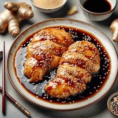 Image of Sesame Encrusted Chicken Breasts with Ginger Soy Sauce