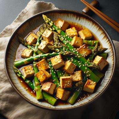 Image of Sesame Ginger Asparagus and Tofu Stir Fry