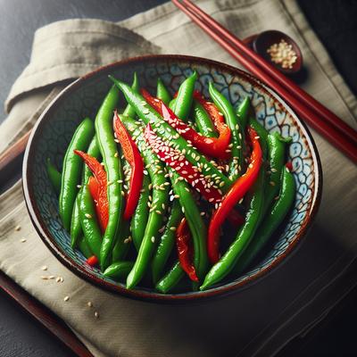 Image of Sesame Green Beans and Red Pepper