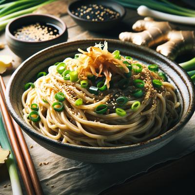 Image of Sesame Noodles with Ginger and Scallions