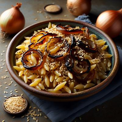 Image of Sesame Orzo with Charred Onions